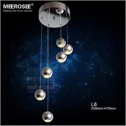 18 Watt 6 LED Pendant Light Fixture Polished Chrome Ball Lamp Modern Suspension Pendant Lamp LED