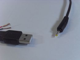 Atacado 70 cm de Alta Velocidade USB para DC2.0 preto Cabo de Alimentação 2mm porta frete grátis 1000 ps / lote