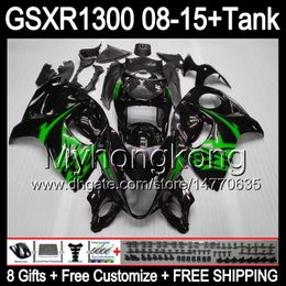 green flames 8gifts For SUZUKI Hayabusa GSXR1300 2008 2009 2010 2011 14MY105 GSXR-1300 GSX R1300 GSXR 1300 2012 2013 2014 2015 black Fairing