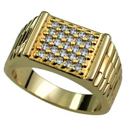 Size 8-15 Jewelry CZ Man's 18KT Yellow Gold Filled Ring Gift R194