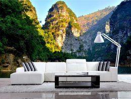 3D Landscape Wallpaper Murals Lake and mountains Wallpaper Modern Living Room Background Wall Decoration Painting