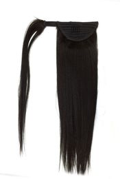 Natural Brazuilian Straigt Hair Ponytail 120g Full Ponytail Straight Virgin Hair Extension ClipIn Real Silky Straight Ponytail Human Hair