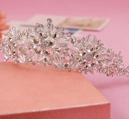 New Cheapest Crowns Hair Accessory Rhinestone Jewels Pretty Crown Without Comb Tiara Hairband Bling Bling Wedding Accessories LY189