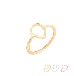 Everfast 10pc/Lot Pear Shaped Waterdrop Ring Geometric Rings Gold Silver Rose Gold Plated Simple Jewellery For Women EFR082 Fatory Price