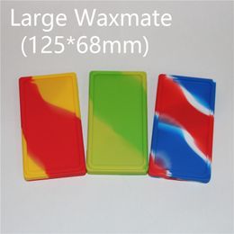 Flat Large Waxmate Containers Big Silicone Pad Silicon Storage Square Shape Wax Jars Dab Concentrate Tool Dabber Oil Holder for Dry Herb