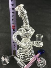 Glass hookah transparent stripe oil rig smoking pipe, bong 14mm connector welcome to order