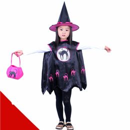 purple and black Halloween party accessories child witch clothes dress pumpkin bags witch hat show/party Festive supply
