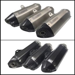 Universal Inlet 51mm Akrapovic Motorcycle Exhaust Muffler Pipe Stainless Steel and Carbon Fiber Motorbike Muffler Exhaust Escape