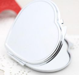 DIY Blank HEART shaped MIRROR Compact Metal Makeup MIRROR, FITS IN POCKET