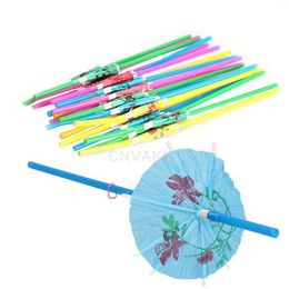 2000pcs/lot Plastic Straw Cocktail Parasols Umbrellas Drinks Picks Wedding Event Party Supplies Cocktail Decorations WA0535