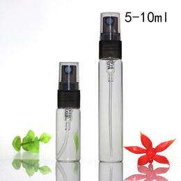 1000Pcs 5ml 10ml Empty Refilable Spray Bottles with Perfume Atomizer Clear Glass Perfume Sample Vials Travel Must Sample Bottles Free DHL