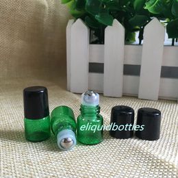 Metal Roller Balls - 1ml Green Refillable Aromatherapy Essential Oil Roll On Bottles 1 ml Colourful MIni Glass Bottles