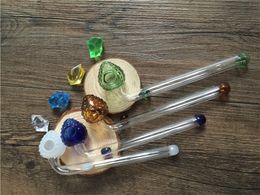Colourful Heady Thick Strawberry Glass Oil Burner Pipes Glass Tube Oil Burning Pipe Glass tobacco tube Pipe for Smoking