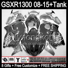 gloss black 8gifts For SUZUKI Hayabusa GSXR1300 08 15 GSXR-1300 14MY154 GSXR 1300 GSX R1300 08 09 10 11 12 13 14 15 Fairing glossy black Kit