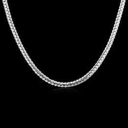 10PCS/lot Free shipping 925 Sterling silver plated 5M all side necklace LKNSPCN130