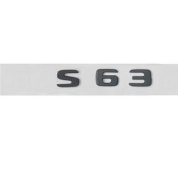 Black S 63 Trunk Letters Number Emblem Sticker for Mercedes Benz S63 AMG 2017