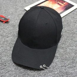 Wholesale- Unisex Cotton Hip-Hop adjustable Baseball Cap dance Men Hat with Rings new