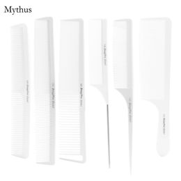 beautypro hairdressing comb set professonal salon barbers hairstyling comb 6pcs lot white carbon comb in good quality