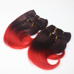 High Quality 6 Inch Short Two Tone Brazilian Hair Ombre Color Body Wave 100% Human Hair Extension