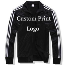 Wholesale- custom Made Sportswear Jackets Custom loose Jacket DIY Logos screen Embroidery print Customised Print Tracksuit Printed HY