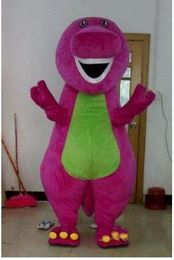 Factory direct sale Barney Dinosaur Mascot Costume Movie Character Barney Dinosaur Costumes Fancy Dress Adult Size Clothing Free Shipping