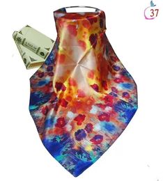 2017 100% mulberry silk multipurpose womens square SCARF scarves handbag accessorry #4036