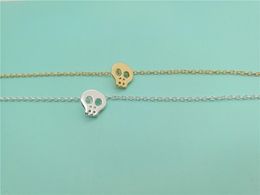 Tiny Sugar Skull Charm Bracelet Cute Skeleton Simple Animal Skull Face Head Bracelets for Women Gift Jewelry