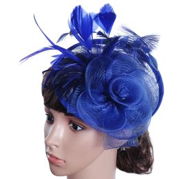 Exclusive Lady hat Cambric/Ostrich hair High-end hats Party hats For Wedding Halloween party with Free shipping