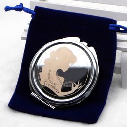 Personalized Silver Chrome Compact mirror Favors Wedding favor bridesmaid gift #M0832