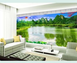 Custom any size HD landscape sunrise TV backdrop mural 3d wallpaper 3d wall papers for tv backdrop