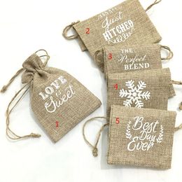 10*15cm high quanlity natural linen Gift Wrap drawstring pouch jute bags burlap Pouch package bags Gift Wedding candy bags
