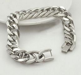 New style Silver Tone Biker Stainless Steel Fashion men's Boys Jewelry 10MM 8.5 INCH curb chain bracelet bangle nice gifts