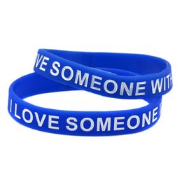 1PC I Love Someone With Autism Silicone Wristband Blue A Great Way To Show Your Support