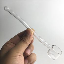 6.5 Inch Quartz Banger Pipe Nector Collector Spoon Straw Tube Hookah Tobacco Cigarette Flat Top Thick Glass Oil Burner Pipes