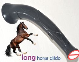 -43 cm de longitud Succión realista pene grande largo caballo consolador animal masaje del pene mujer vagina a tope femenino Juguetes sexuales eróticos