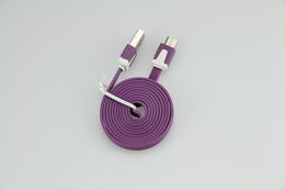 1M 2M 3M Colorful Flat Noodle Micro Usb Sync Data & Charge Cable For Samsung S3 S4 S5 S6 for HTC Nokia Android phones 500pcs/lot