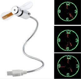 New Mini USB Fan gadgets Flexible Gooseneck LED Clock Cool For laptop PC Notebook Time Display high quality durable Adjustable
