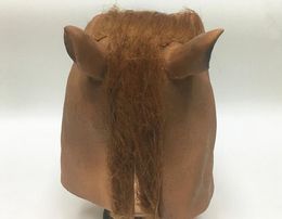 2017 new Creepy Horse Mask Head Halloween Costume Theater Prop Novelty Latex Rubber 2696