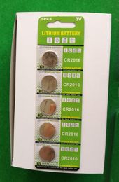 3V CR2016 Lithium Coin Cells Button Battery 5 Pcs per Blister card packing for PCB Watches