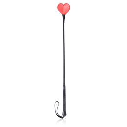 Limited Edition Riding Crop Bondage Whip Sex Toys For Couple Fetish Red Heart PU Leather Paddle Whip Restraint Flogger Whip q0506