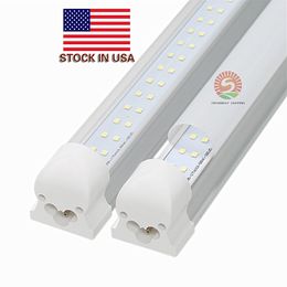 Plug and play Single/Double rows T8 Integrated 4ft 8ft Led Tube Lights LEDs Led bulbs Tubes High Lumens AC110-240V