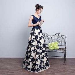 New fashion Flower pattern Sexy Casual Women Dresses Elegant long Party ballroom Dresses Special Occasion Dresses Evening Party Gowns