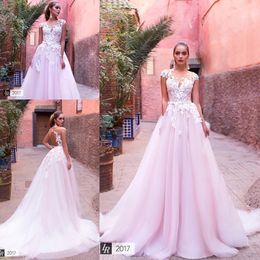Elegant Modest A-line Dubai Saudi Arabic Style Wedding Dress Vintage Appliques Lace Cap Sleeves Backless Bridal Gown Custom Made Plus Size