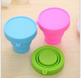 Portable foldable cup Telescopic Collapsible Siliconecup Outdoor pet dog drinking holder novely flask mugs