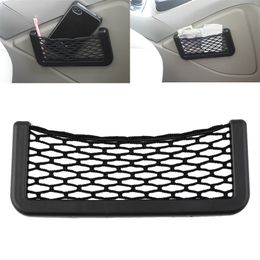 Car Net Organizer Pockets Net car storage second-generation Automotive mesh Bag With Adhesive Visor 20cm x 8cm