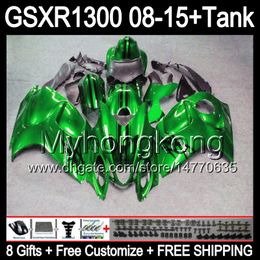 gloss green 8gifts For SUZUKI Hayabusa GSXR1300 2008 2009 2010 2011 14MY120 GSXR-1300 GSX R1300 GSXR 1300 2012 2013 2014 black 2015 Fairing