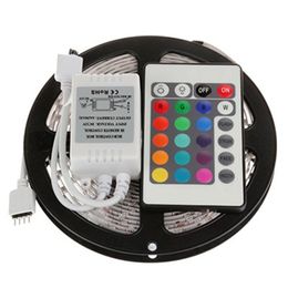5m 3528 LED strip light RGB 5m waterproof LED Strip SMD3528 +24key IR remote controller
