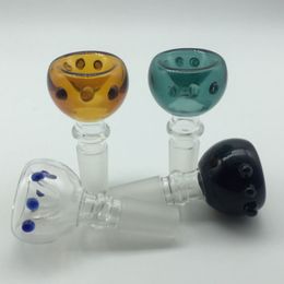 DHL free!! Glass bowls 14.4mm Male joint 4 colors optional glass bowl for Oil Rigs Glass Bongs Dab Rigs