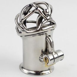 New Arrival PA Lock Male Chastity Cage Stainless Steel Chastity Device Sex Toys For Men Cock Ring