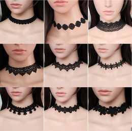 Factory wholesale Choker Lolita Harajuku retro velvet collar lace clavicle chain chokers necklaces statement necklaces 44 styles for lady